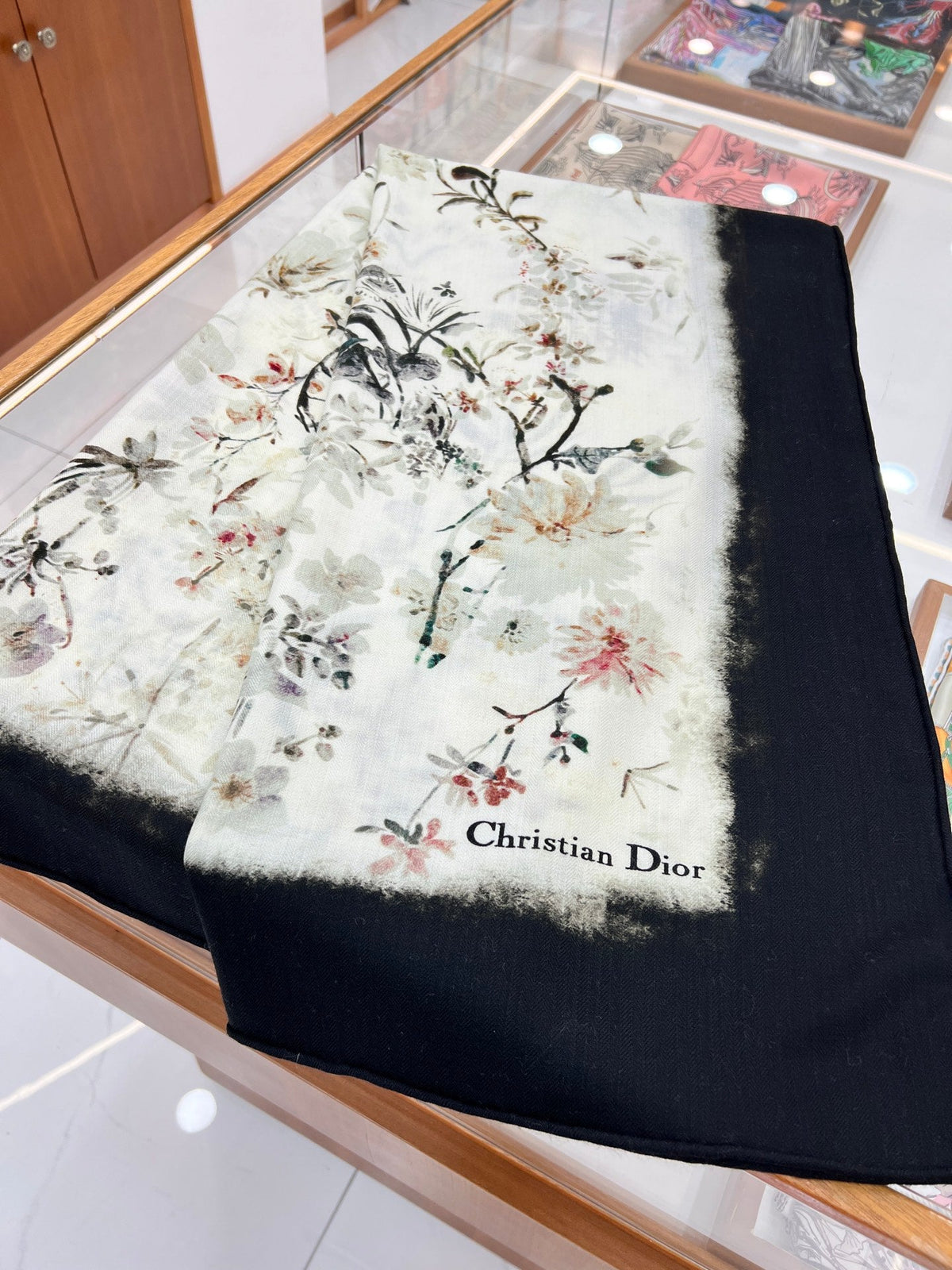 DIOR SCARF 140 CM IN WOOL MIX SILK FABRIC 708384