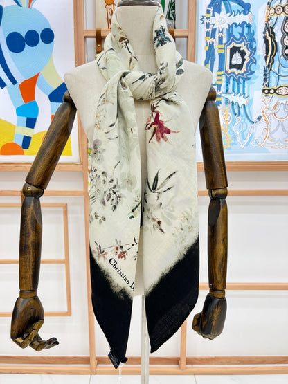 DIOR SCARF 140 CM IN WOOL MIX SILK FABRIC 708384