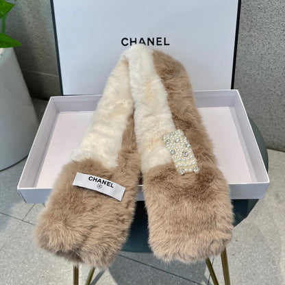 CHANEL SCARF IN MEDIUM BROWN RABBIT FUR 397446