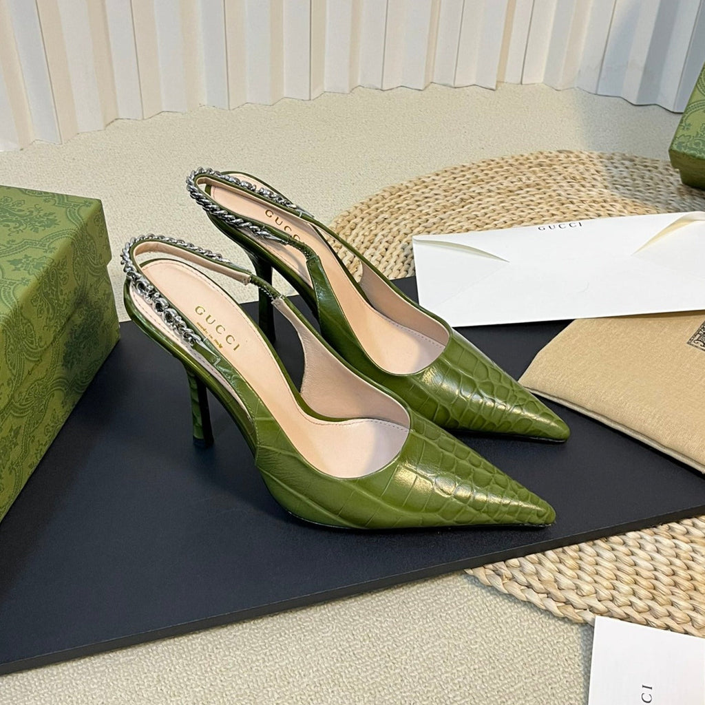 GUCCI Women's High Heels Green Juniper