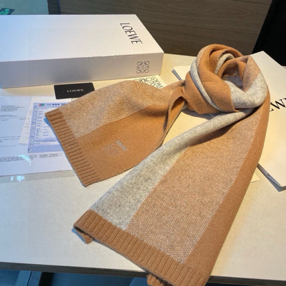 LOEWE SCARF 190 CM IN CINNAMON BROWN CASHMERE 390837