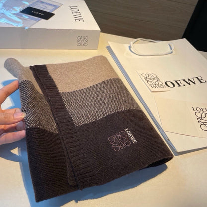 LOEWE SCARF 190 CM IN CHOCOLATE BROWN CASHMERE 390838