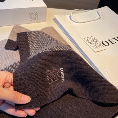 LOEWE SCARF 190 CM IN CHOCOLATE BROWN CASHMERE 390838