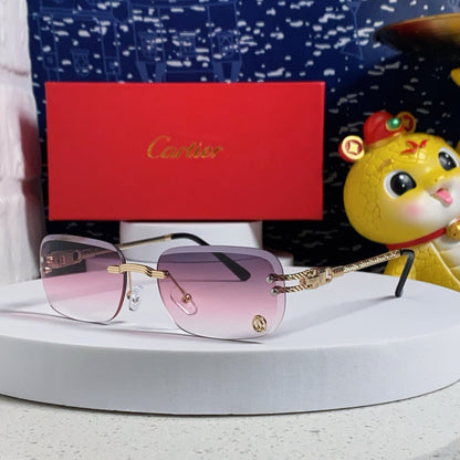 CARTIER SIGNATURE RECTANGULAR FRAME SUNGLASSES 533233 IN METAL