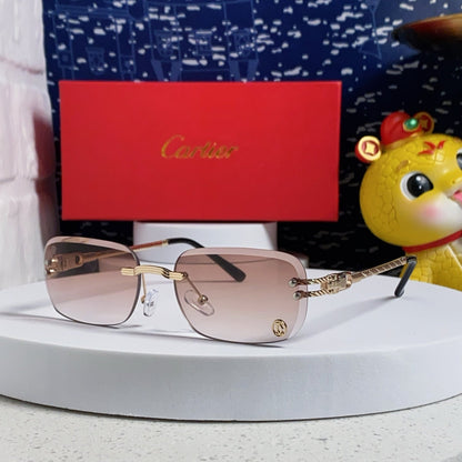 CARTIER SIGNATURE RECTANGULAR FRAME SUNGLASSES 533233 IN METAL