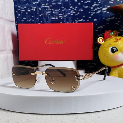 CARTIER SIGNATURE RECTANGULAR FRAME SUNGLASSES 533233 IN METAL