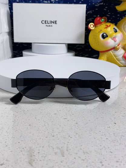 CELINE TRIOMPHE SUNGLASSES 538534 IN BLACK ACETATE