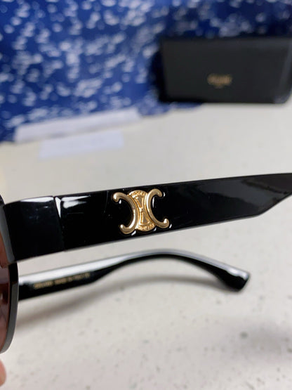 CELINE TRIOMPHE SUNGLASSES 538534 IN BLACK ACETATE