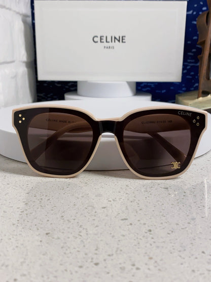 CELINE SQUARE SUNGLASSES 575841 IN NUDE ACETATE