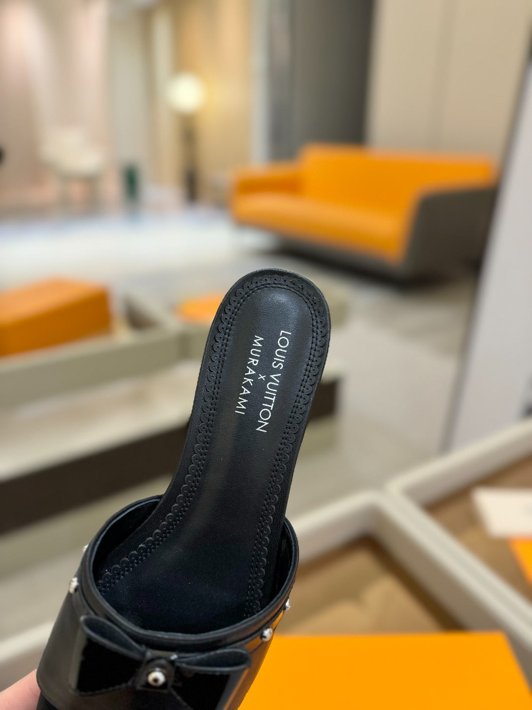 LOUIS VUITTON LV X TM 6AM FLAT MULE IN BLACK CALFSKIN