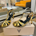 LOUIS VUITTON HIGH SANDALS 75 MM IN GOLD CALFSKIN