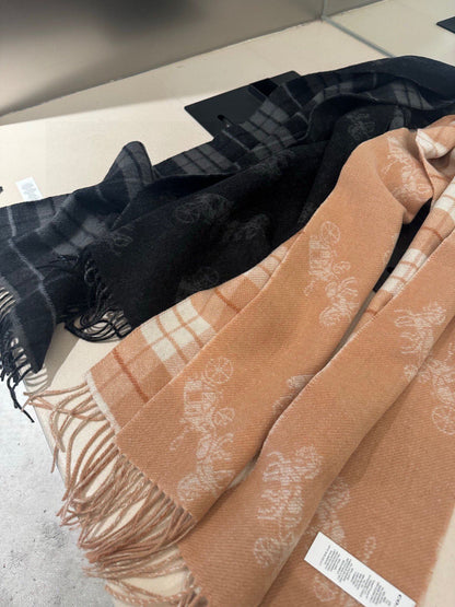 COACH CLASSIC SCARF 190 CM IN BLACK WOOL 375279