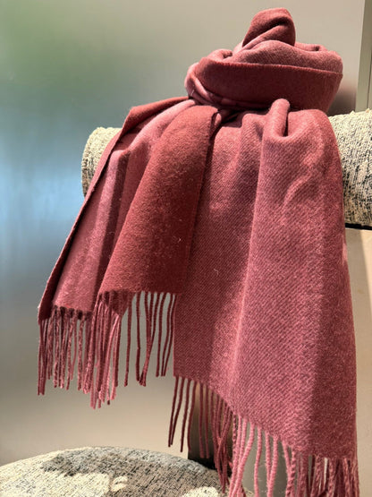 COACH SCARF 200 CM IN SANGRIA RED MIX ROUGE PINK WOOL AND CASHMERE 411536