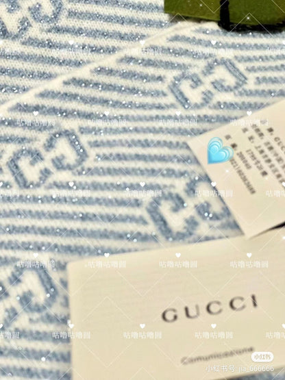 GUCCI SCARF 195 CM IN SAPPHIRE BLUE WOOL 401496