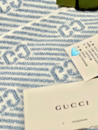 GUCCI SCARF 195 CM IN SAPPHIRE BLUE WOOL 401496