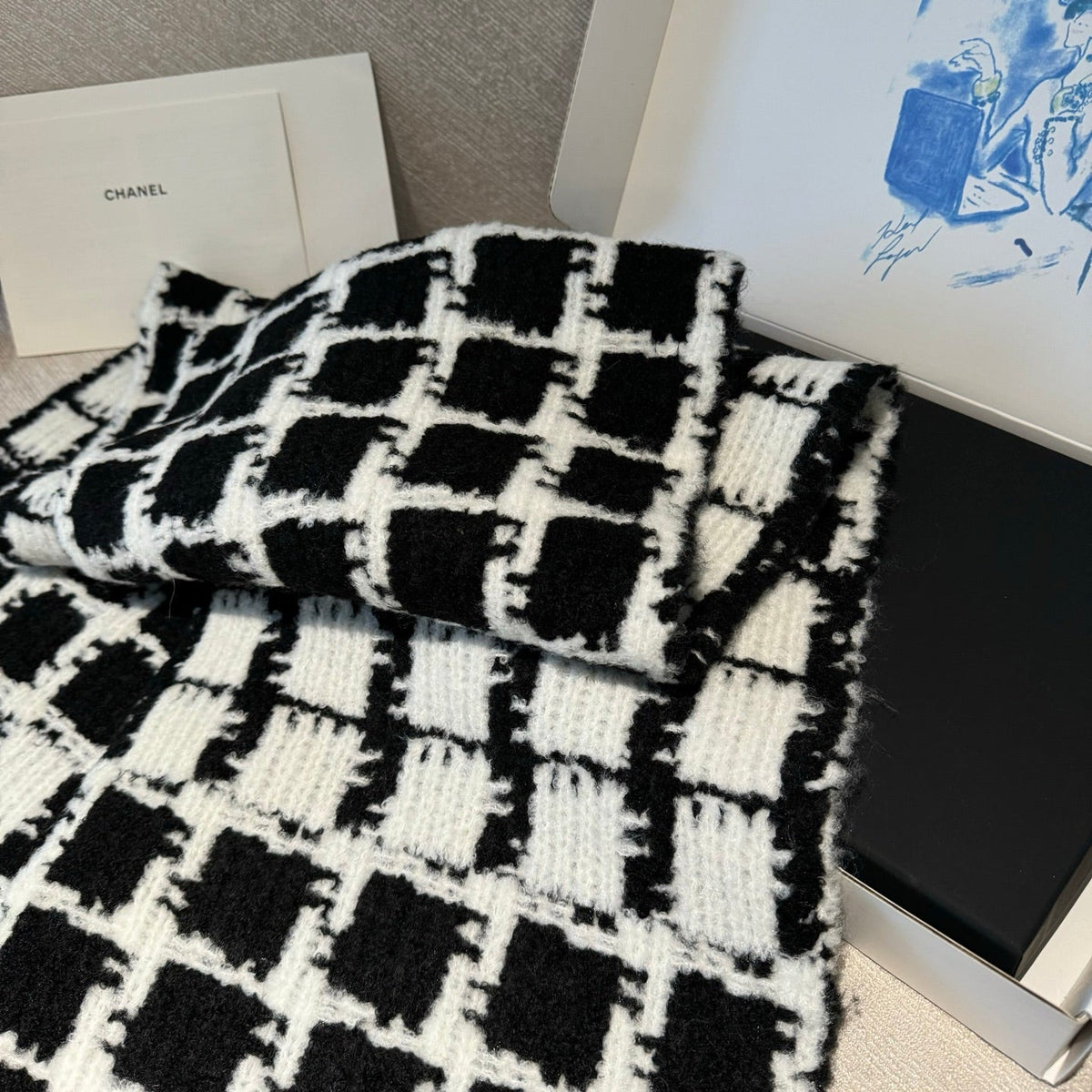CHANEL 25S SCARF 180 IN WOOL 932136