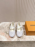 LOUIS VUITTON LV BALLET FLAT IN WHITE MONOGRAM CANVAS