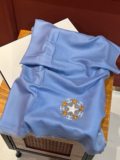 CHANEL SCARF 200 CM IN ELECTRIC BLUE CASHMERE 394616