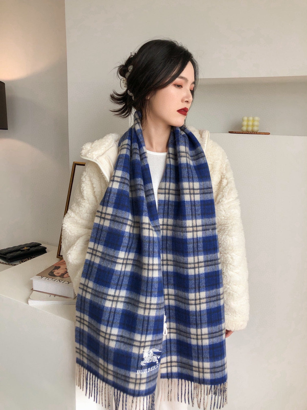 BURBERRY BBR SCARF 190 CM IN CASHMERE 488275