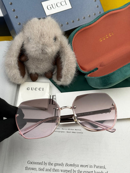 GUCCI RECTANGULAR FRAME SUNGLASSES G0638 IN METAL AND ACETATE