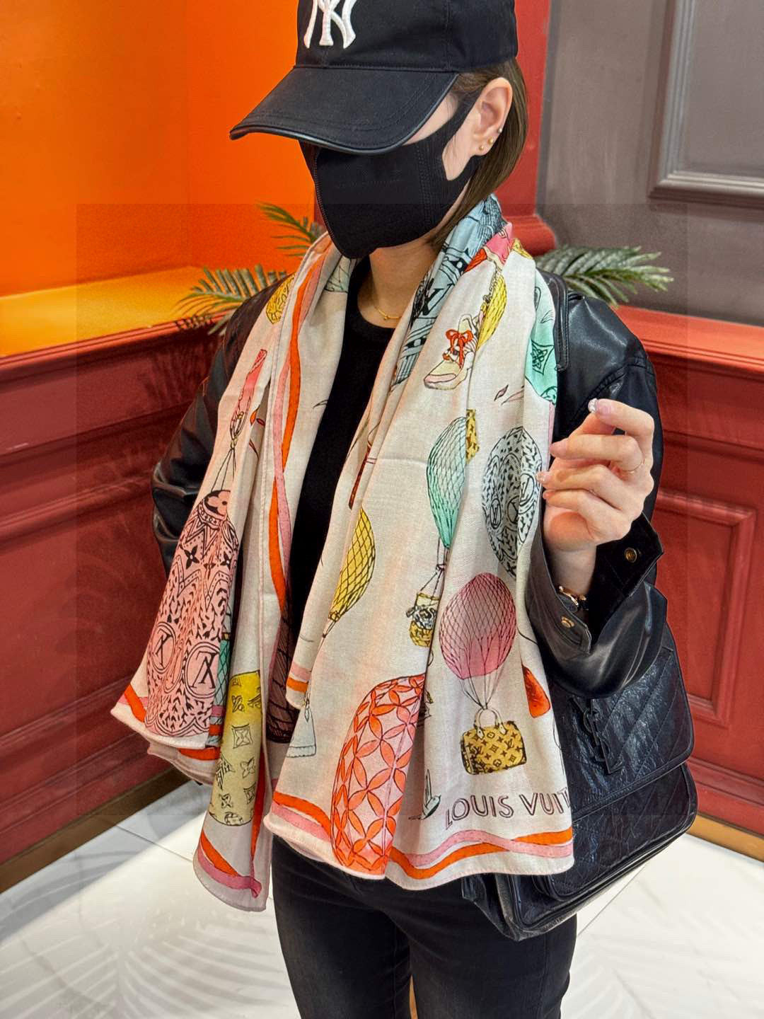 LOUIS VUITTON LV SCARF 140 CM IN WOOL MIX SILK 735799