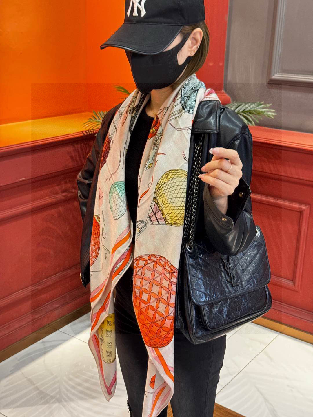 LOUIS VUITTON LV SCARF 140 CM IN WOOL MIX SILK 735799