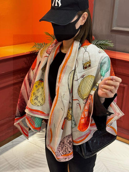 LOUIS VUITTON LV SCARF 140 CM IN WOOL MIX SILK 735799