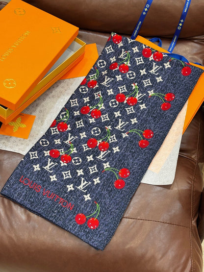 LOUIS VUITTON LV SCARF 140 CM IN SILK-CASHMERE BLEND 737269