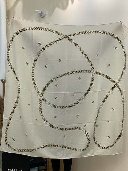 CHANEL 25S SCARF 135 IN SILK AND CASHMERE 932009