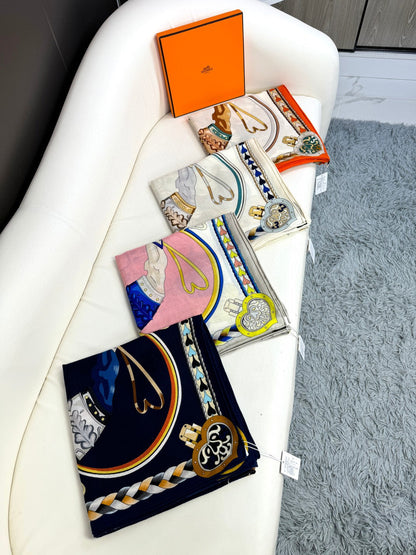 HERMES HERMES 25S SCARF 135 IN SILK 856320