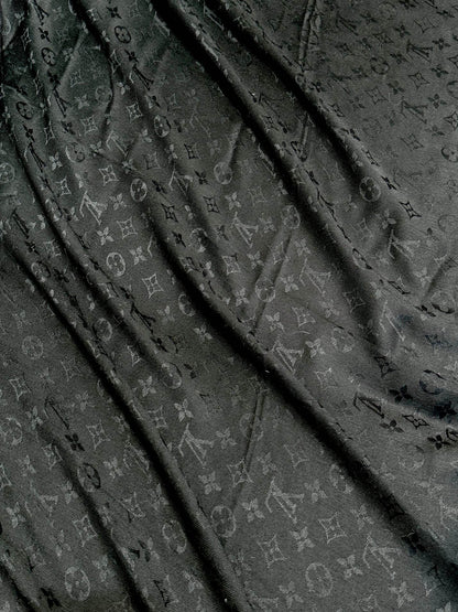 LOUIS VUITTON EVERMORE SCARF 140 CM IN BLACK SILK AND WOOL 393156