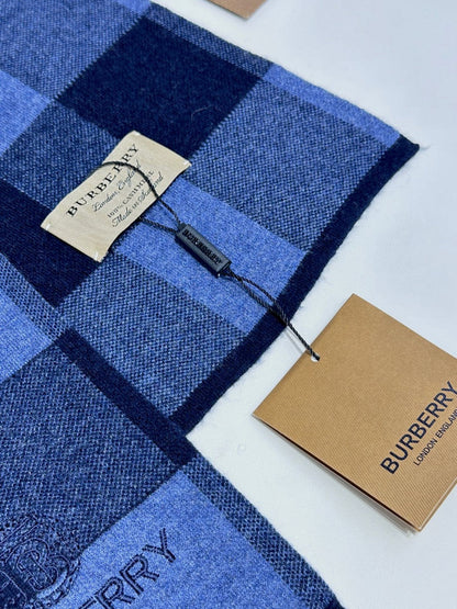 BURBERRY SCARF 180 CM IN TRUE BLUE CASHMERE 403869