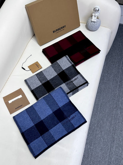 BURBERRY SCARF 180 CM IN TRUE BLUE CASHMERE 403869