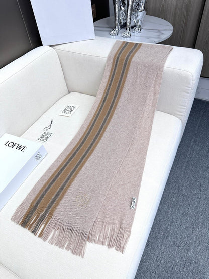 LOEWE SCARF 180 CM IN ALMOND BEIGE CASHMERE 410158