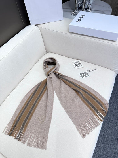 LOEWE SCARF 180 CM IN ALMOND BEIGE CASHMERE 410158