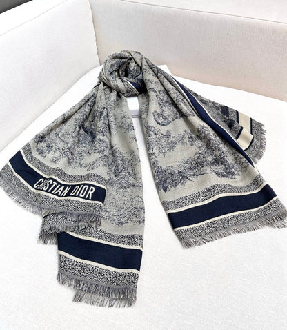DIOR SCARF 140 CM IN SILK MIX WOOL 733928