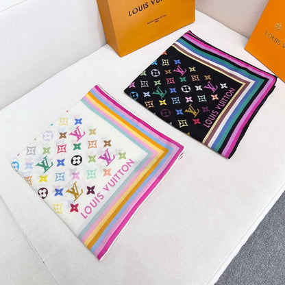 LOUIS VUITTON LV SCARF 134 CM IN WOOL MIX SILK 719982