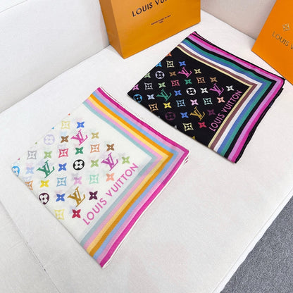 LOUIS VUITTON LV SCARF 134 CM IN WOOL MIX SILK 703623