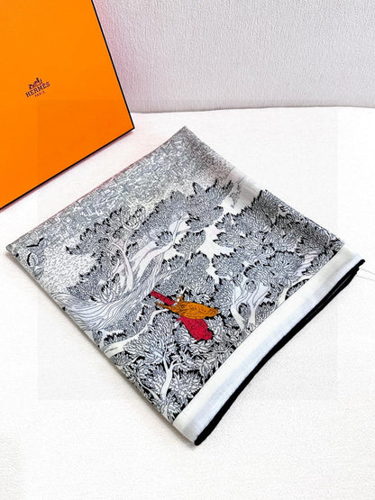 HERMES HERMES 25S SCARF 135 IN CASERE SILK 733938