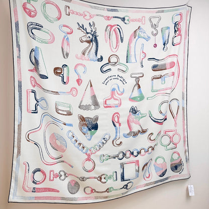 HERMES HERMES 25S SCARF 135 IN CASERE SILK 854593