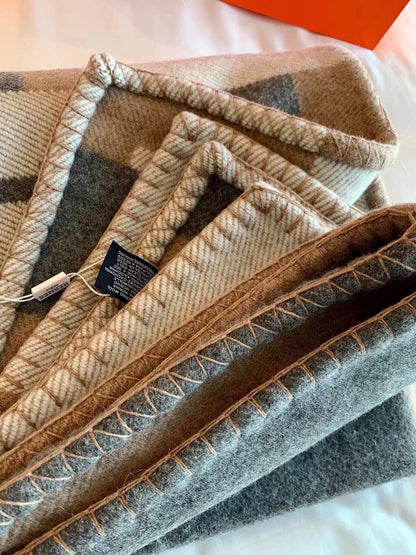HERMES BLANKET 170 CM IN COLORFUL WOOL AND CASERE 118342