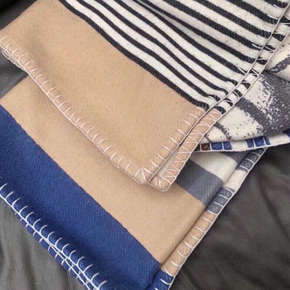HERMES TIGRE BAYADERE BLANKET 170 CM IN COLORFUL CASERE 390805