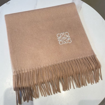 LOEWE SCARF 180 CM IN CAMEL BEIGE CASHMERE AND WOOL 403757