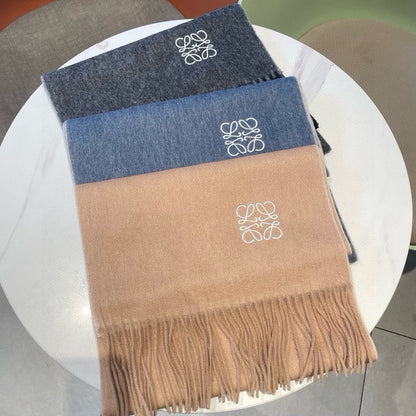 LOEWE SCARF 180 CM IN CAMEL BEIGE CASHMERE AND WOOL 403757