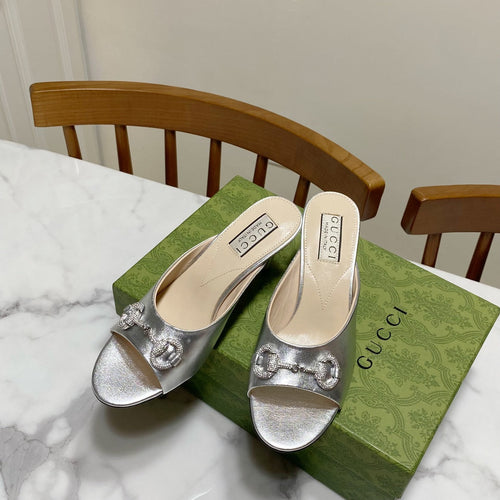 GUCCI 26S HORSEBIT HIGH-HEELED SANDALS 80 MM IN SILVER CALFSKIN