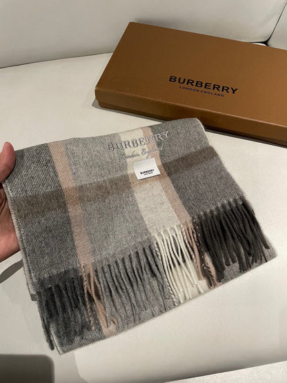 BURBERRY SCARF 180 CM IN GRAPHITE GRAY CASHMERE 408783