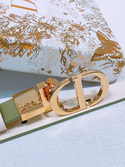 DIOR 25S BELT 20 MM IN OLIVE GREEN CALFSKIN 572895