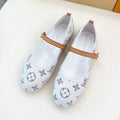 LOUIS VUITTON LV WOMEN ROMY FLAT BALLERINA IN WHITE MONOGRAM JACQUARD