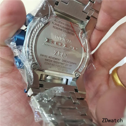 Invicta Blue Bezel Chronograph - Hình 3