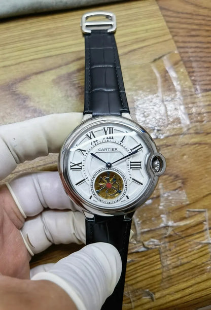 Cartier Diamond Bezel Black Strap - Hình 3